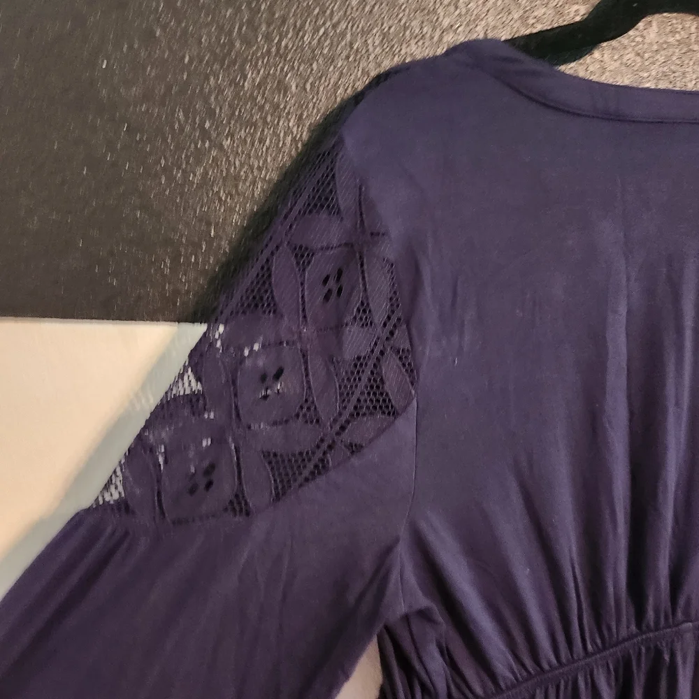 Isabel Maternity by Ingrid & Isabel Navy Long Sleeve Dress Size Large - Picture 3 of 10